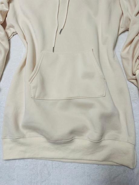 Dlhá béžová mikina s kapucňou, l / m