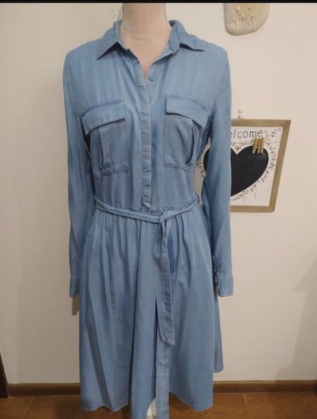 Riflové šaty, orsay,38