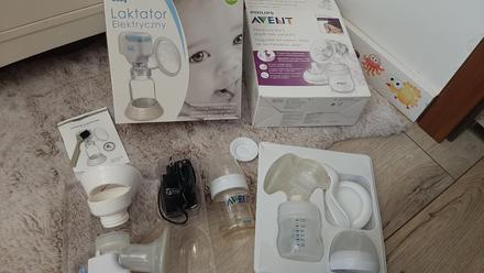 Elektrická odsávačka mlieka, 2x sada + fľaša,