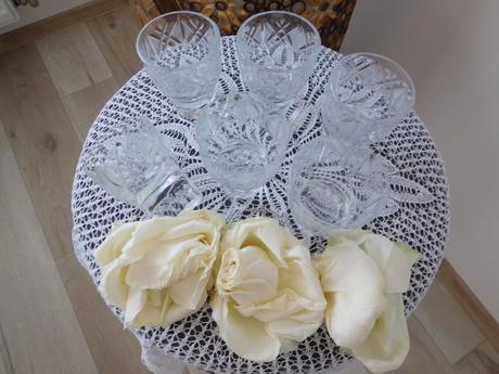 Bohémia brúsené sklo -6 kusov top top stav,, 