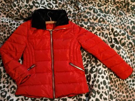 Červená zimná bunda, takko,42