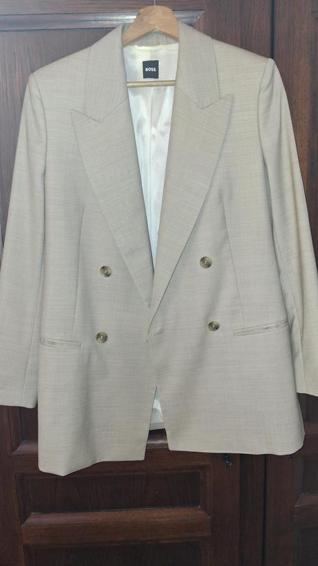 Dvojradové béžové sako boss - xs, hugo boss,xs