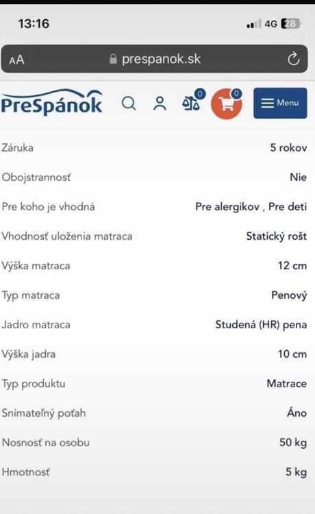Predám detský matrac ako nový, šírka (cm): 60,dĺžka (cm): 120
