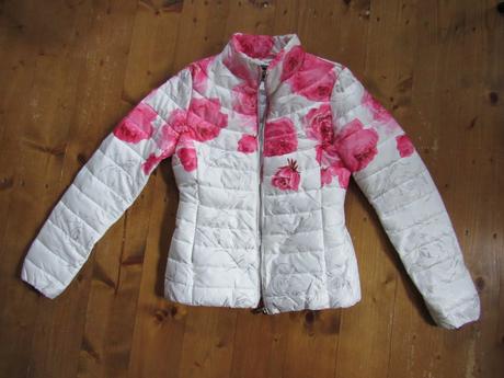 Prechodná bundička s ružami, denim,m