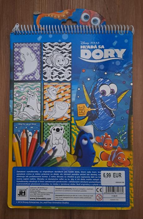 Omaľovánka disney "hľadá sa dory", 