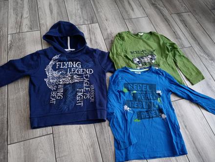 Mikina 122 + 2x tričko dlhý rukáv, okay,122