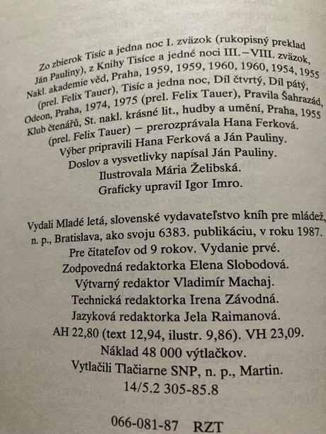 Rozprávky z tisíc a jednej noci-prvé vyd.1987, 