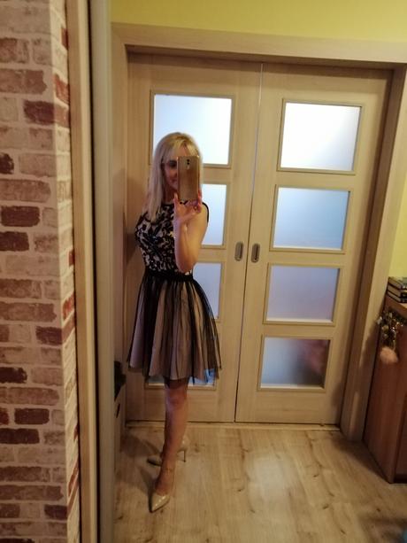 Spoločenské čierno pudrove šaty, veľkosť 36, 36