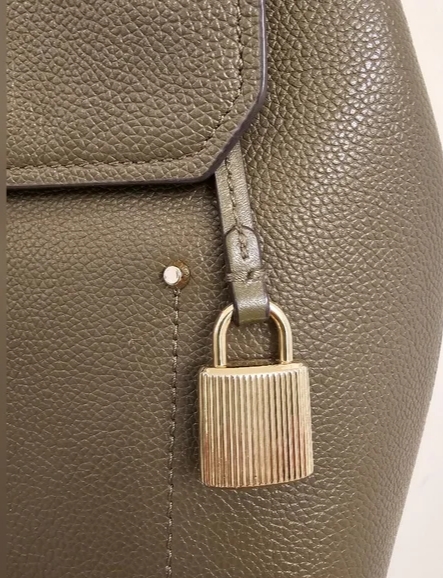 Kožený ruksak, batoh michael kors hayes khaki, michael kors