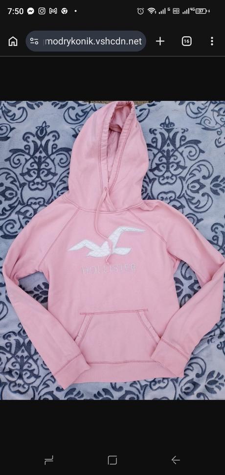Hollister svetlo ružová mikina s kapucňou, hollister,m