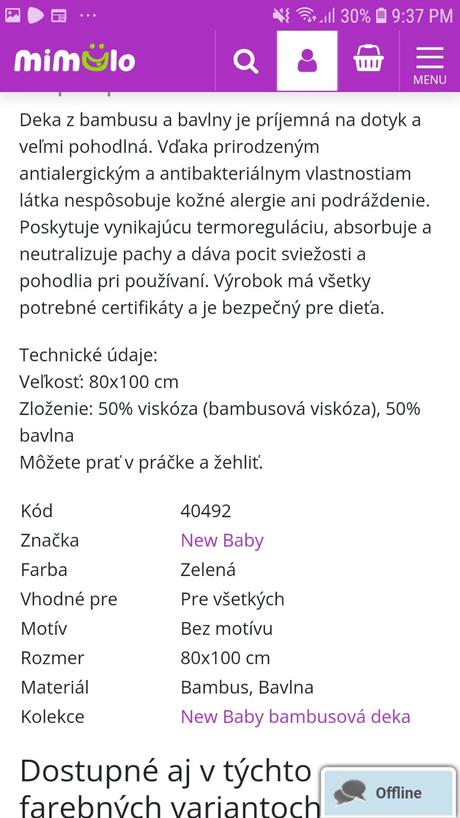 Mentolova deka 100x80,