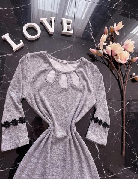 Šedé šaty, new look,l