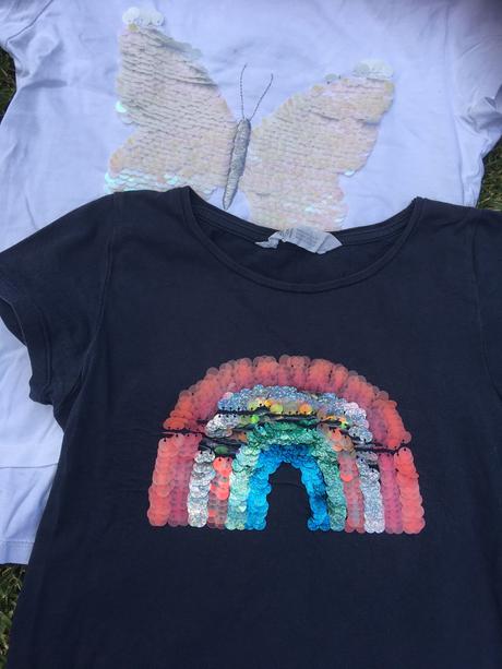 Krasne flitrove tricka, h&m,134