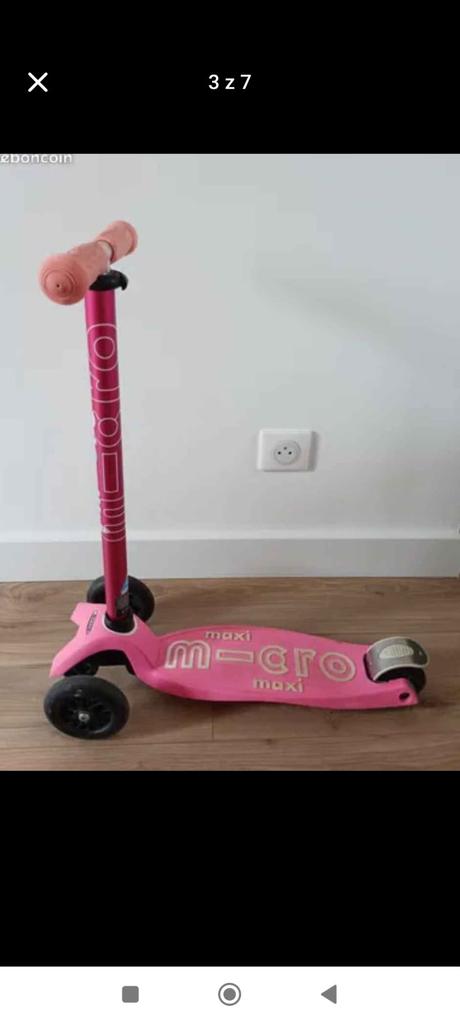 Kolobežka micro ružovej farby pre dievčatá, micro