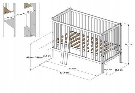 Postieľka bambi 120x60, mint+ bariérka grátis, šírka (cm): 60,dĺžka (cm): 120