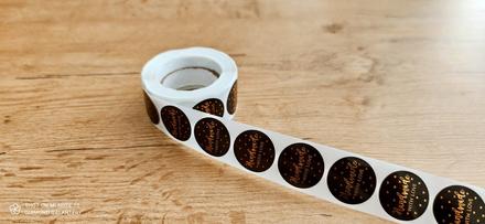 Nálepka - handmade with love - čierno zlatá vzor i, 