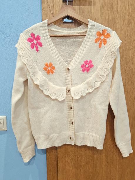 Novy kremovy kardigan s kvetmi, 36 / s