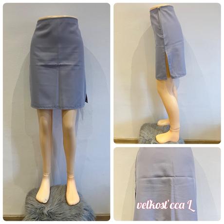 Dámska puzdrová biznis sukňa sivá, l