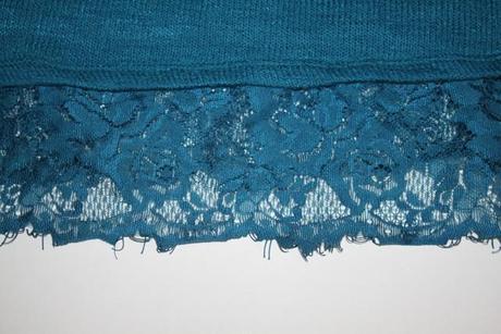 Tyrkysový pul. s krajkou new look, 12-13 r. a, new look,158