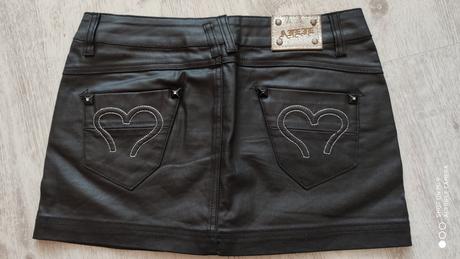 Riflová lesklá sukňa m, m