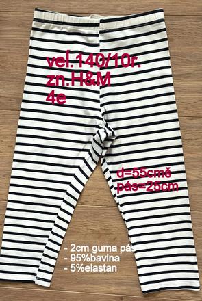 Dievčenské legíny, veĺ.140/10r., zn.h&m, h&m,140