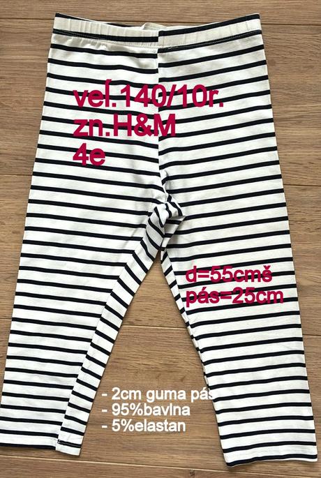 Dievčenské legíny, veĺ.140/10r., zn.h&m, h&m,140