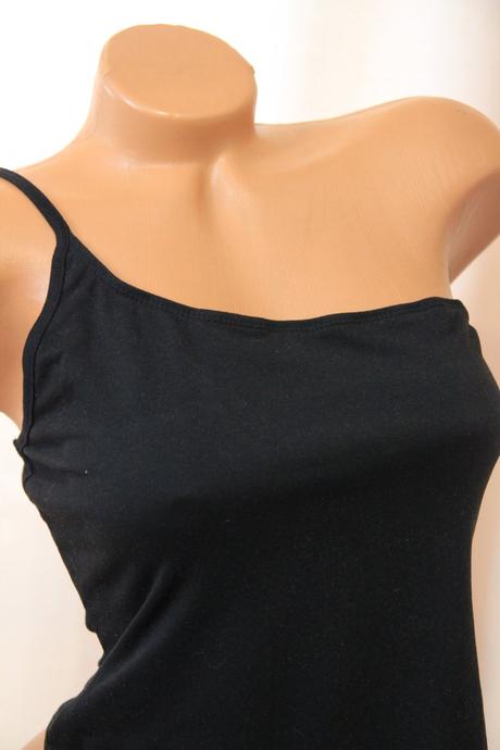 Čierny body top na jedno ramienko, m, m