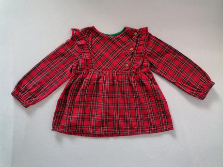 Šaty/tunika karovane cervene, 98