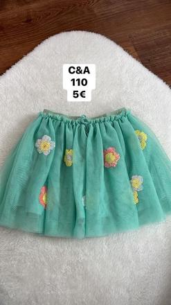 Mentolová suknička s kvetinkami, c&a,110