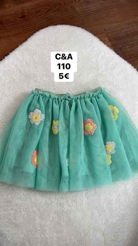 Mentolová suknička s kvetinkami, c&a,110