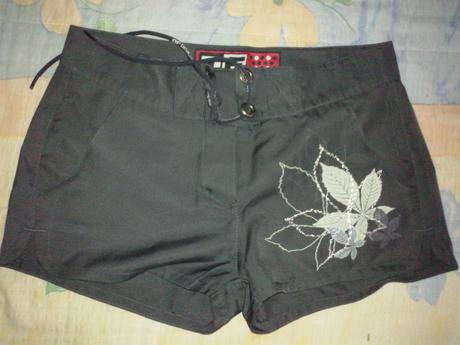 Kraťasy dievčenské, tmavozelené - kaki, 158 zn. nf, 158