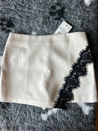 Nové krémové saténové skort zara, zara,m