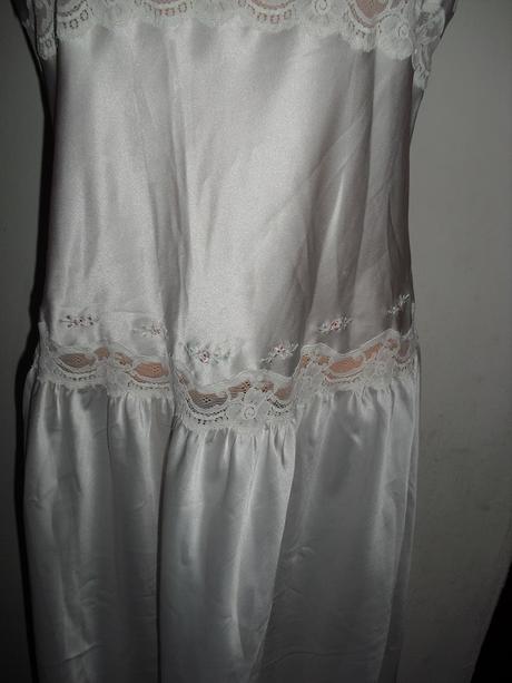 129 cm dlha svadobna satenova kosielka, l