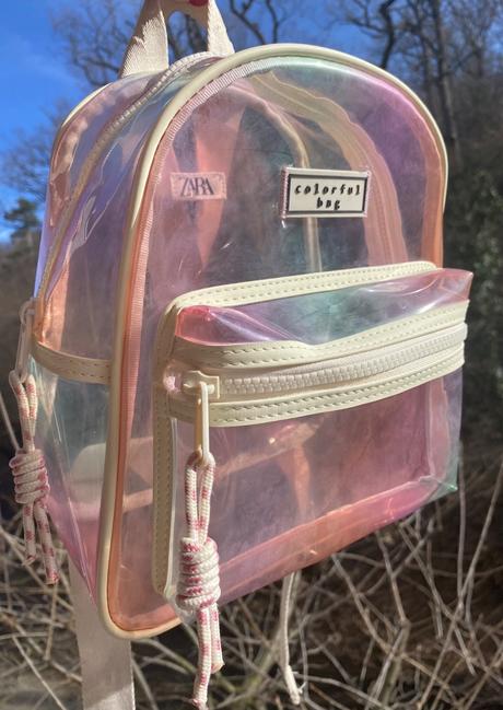 Detský priesvitný ruksak značky zara, zara