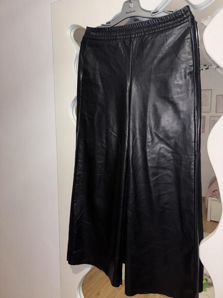 Koženkove široké nohavice h&m xs/s, h&m,s / xs