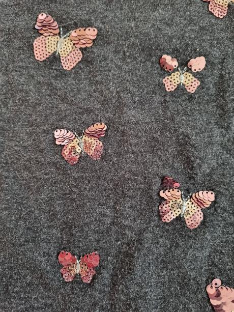 Tricko s flitrovymi motylmi, h&m,104