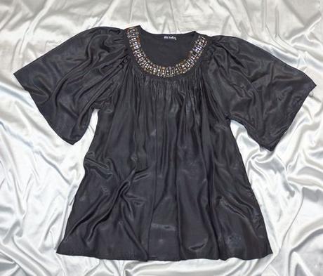 Kvaitná čierna tunika, xl