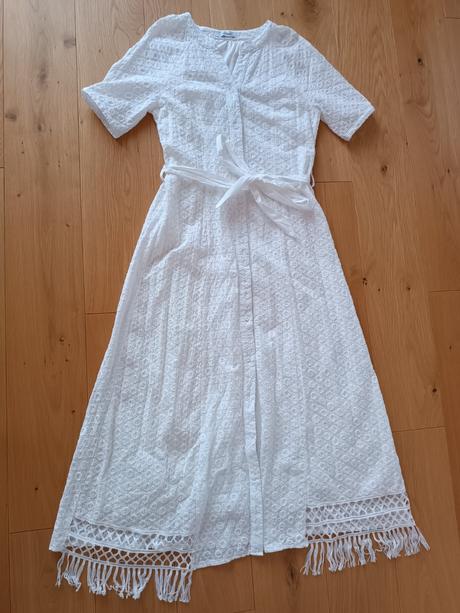 Biele madeirové šaty, m