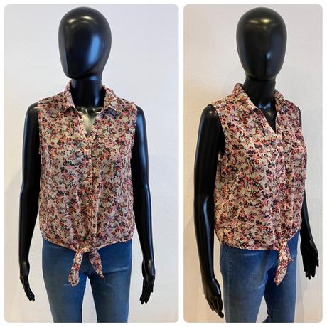 Dámska kvetovaná letná blúzka s uzlom (s), new yorker,s