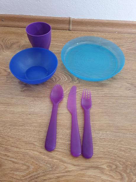 Jedálenský set - modro-fialový, 