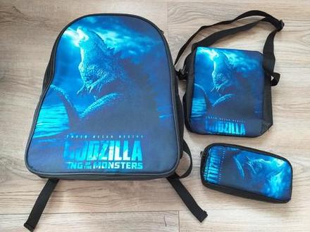 Nový chlapčenský školský batoh/sada godzilla, 