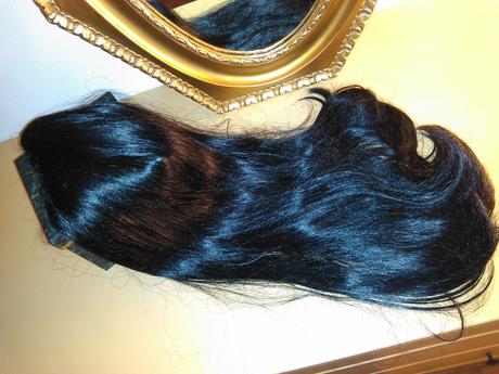 Kvalitný príčesok cop dlhý čierny na spone, 