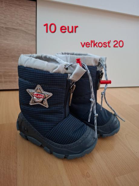Zimné čižmy veľkosť 19/20 osobný odber, olang,19
