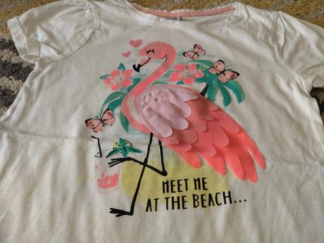 Tričká plameniak a nápis 146/152, h&m,146