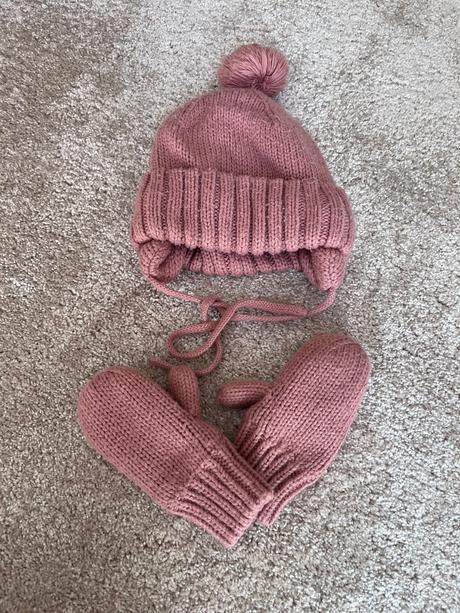 Detská zimná čiapka a rukavice, h&m,86