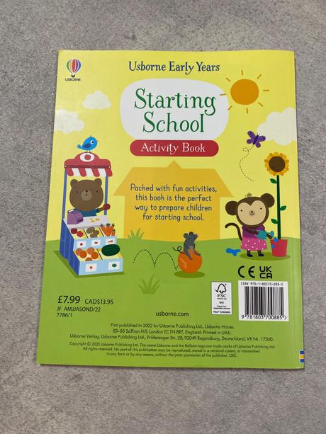 Starting school activity book usborne, 