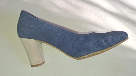 Riflové lodičky s dreveným podpatkom, 37