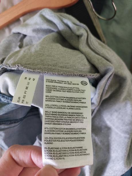 Tehotenské tenké nohavice rifľového vzhľadu, c&a,38