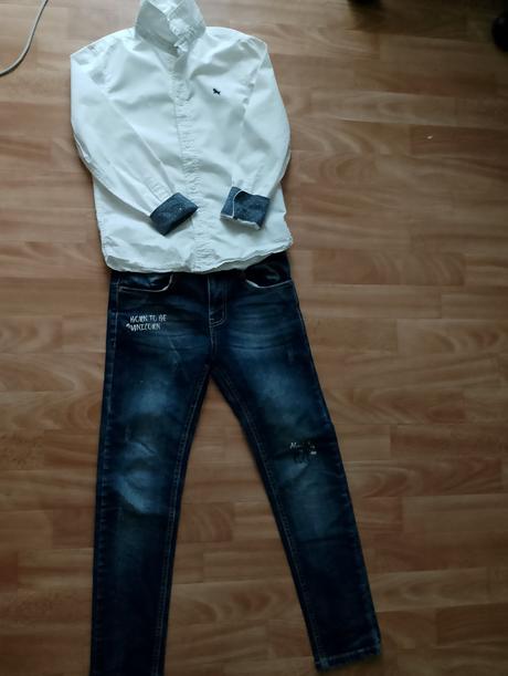 Košeľa + slim rifle, h&m,140
