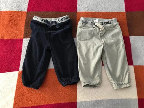 Nohavice 4 ks,3ks zateplene, vel. 9-12 mes., v. 80, f&f,80